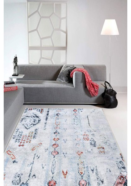 Şönil Halı, Makinada Yıkanabilir, Kaymaz Dokuma Taban, Modern & Dekoratif Tasarım FR1243