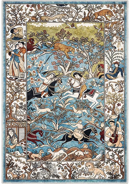 Şönil Halı, Makinada Yıkanabilir, Kaymaz Dokuma Taban, Modern & Dekoratif Tasarım FR153