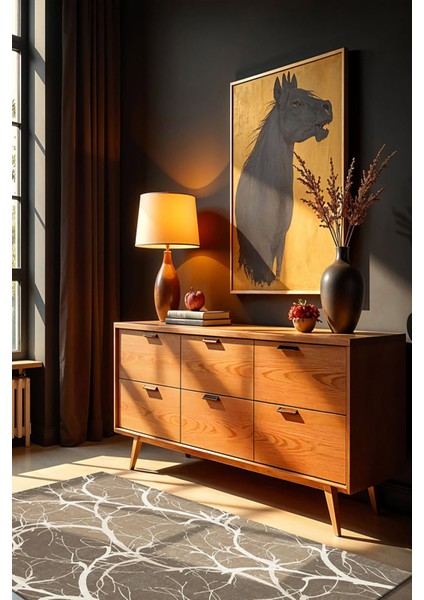 Şönil Halı, Makinada Yıkanabilir, Kaymaz Dokuma Taban, Modern & Dekoratif Tasarım FR685