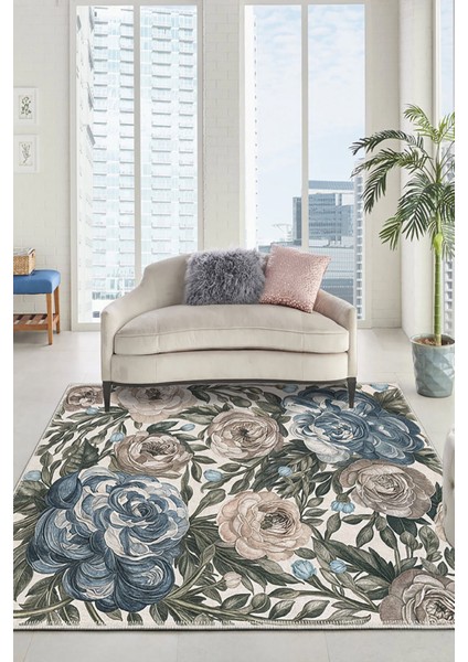 Şönil Halı, Makinada Yıkanabilir, Kaymaz Dokuma Taban, Modern & Dekoratif Tasarım FR371