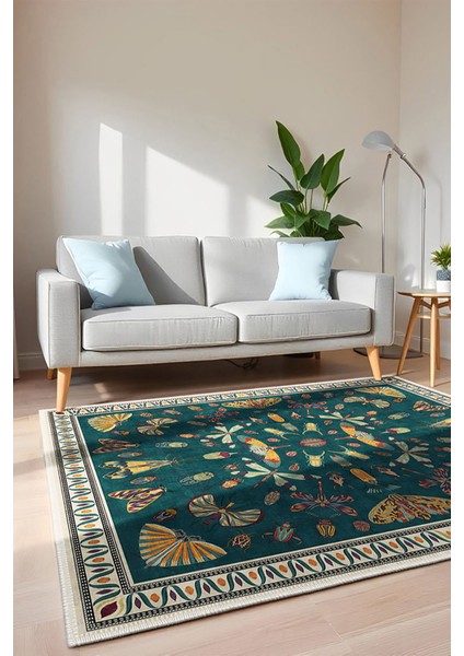 Şönil Halı, Makinada Yıkanabilir, Kaymaz Dokuma Taban, Modern & Dekoratif Tasarım FR759