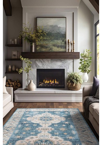 Şönil Halı, Makinada Yıkanabilir, Kaymaz Dokuma Taban, Modern & Dekoratif Tasarım FR1354