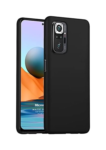 Matte Silicone Xiaomi Redmi Note 10 Pro Için Kılıf Siyah [redmi Note 10 Pro ile Uyumlu Kılıf - Siyah]