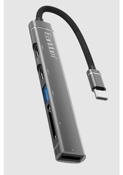 HUB21 5‑in‑1 USB‑C Type‑C Hub Dönüştürücü – USB‑A & SD/TF Kart Okuyucu, OTG Destekli Çoklu Bağlantı Noktası