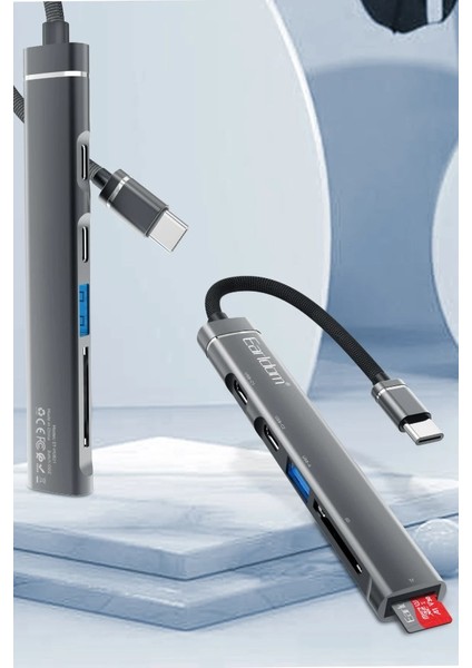 HUB21 5‑in‑1 USB‑C Type‑C Hub Dönüştürücü – USB‑A & SD/TF Kart Okuyucu, OTG Destekli Çoklu Bağlantı Noktası fiyatları
