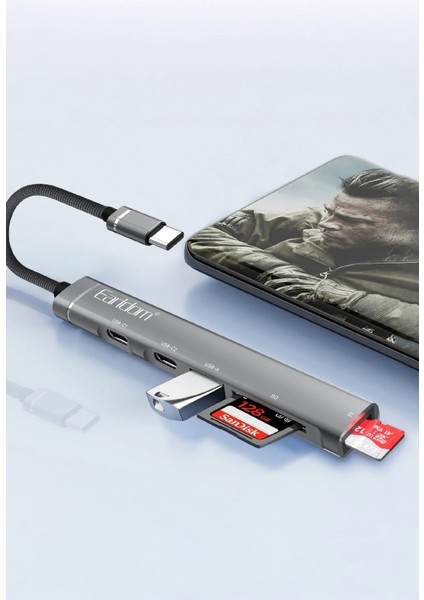 HUB21 5‑in‑1 USB‑C Type‑C Hub Dönüştürücü – USB‑A & SD/TF Kart Okuyucu, OTG Destekli Çoklu Bağlantı Noktası modelleri