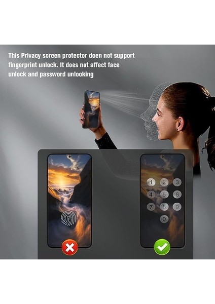 Es Samsung Galaxy A13 Gizli Hayalet Ekran Koruyucu, Yandan Görünmeyen Full Ekran Koruyucu Cam, Tam Gizlilik Tam Koruma.