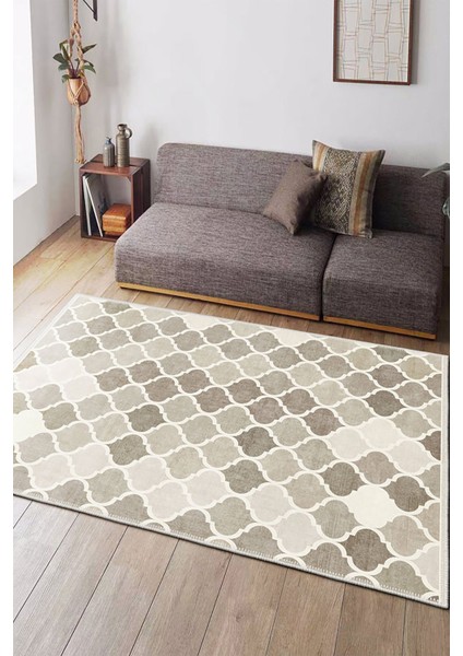 Şönil Halı, Makinada Yıkanabilir, Kaymaz Dokuma Taban, Modern & Dekoratif Tasarım FR743