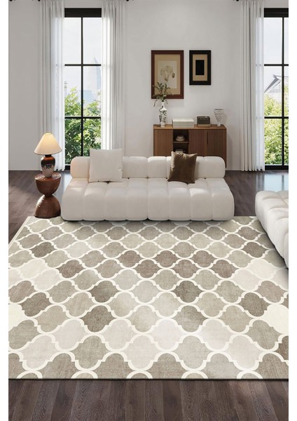 Şönil Halı, Makinada Yıkanabilir, Kaymaz Dokuma Taban, Modern & Dekoratif Tasarım FR743