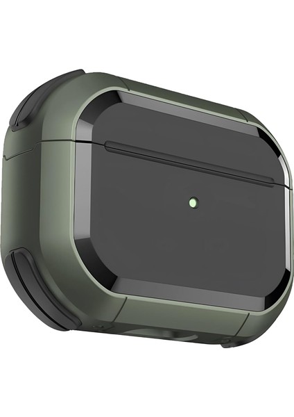 Airpods Pro 2. Nesil Için Armor Serisi Darbelere Karşı Ultra Güçlü Koruma Fiber Karbon Arka Tasarım Airpods Kılıfı (Airpods Pro 2, Soft Haki)