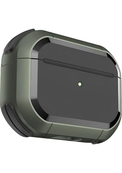 Airpods Pro 2. Nesil Için Armor Serisi Darbelere Karşı Ultra Güçlü Koruma Fiber Karbon Arka Tasarım Airpods Kılıfı (Airpods Pro 2, Soft Haki)