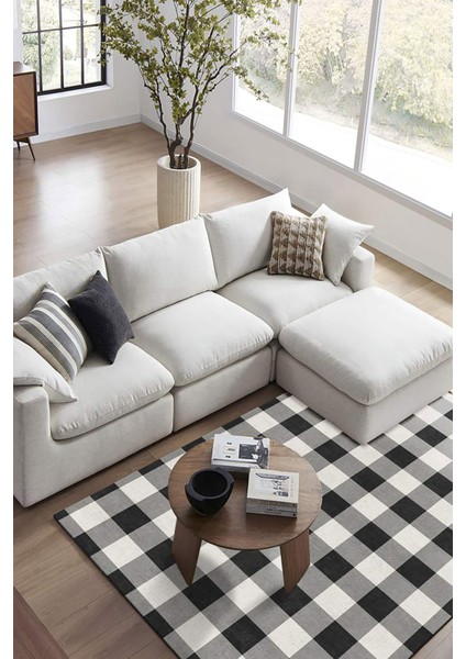 Şönil Halı, Makinada Yıkanabilir, Kaymaz Dokuma Taban, Modern & Dekoratif Tasarım FR1125