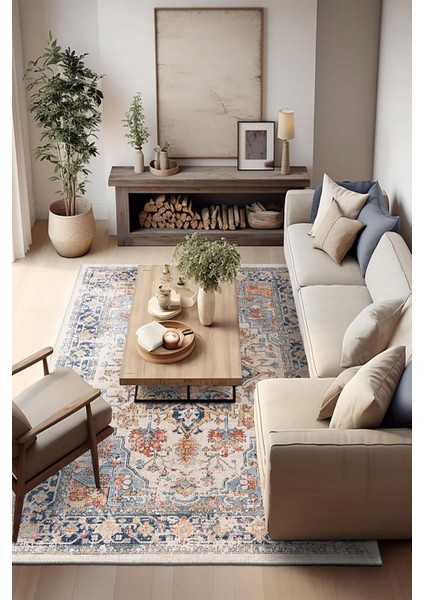 Şönil Halı, Makinada Yıkanabilir, Kaymaz Dokuma Taban, Modern & Dekoratif Tasarım FR587