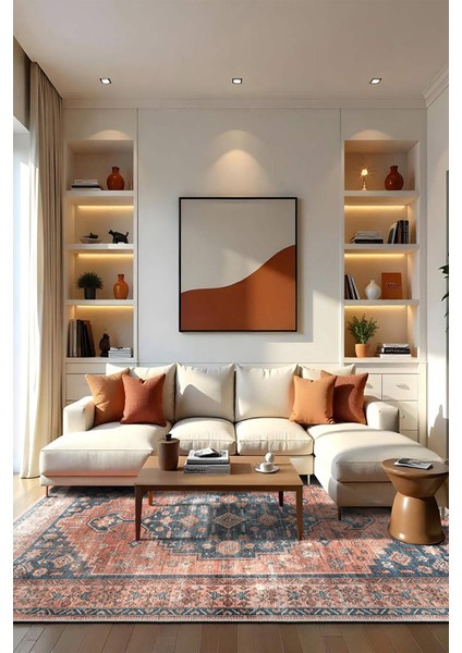 Şönil Halı, Makinada Yıkanabilir, Kaymaz Dokuma Taban, Modern & Dekoratif Tasarım FR1370 modelleri