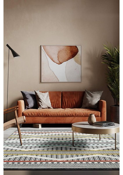 Şönil Halı, Makinada Yıkanabilir, Kaymaz Dokuma Taban, Modern & Dekoratif Tasarım FR1319