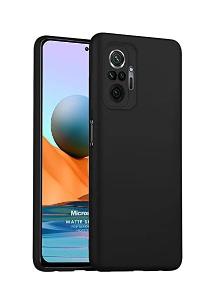 Matte Silicone Xiaomi Redmi Note 10 Pro Max Için Kılıf Siyah [redmi Note 10 Pro Max ile Uyumlu Kılıf - Siyah]