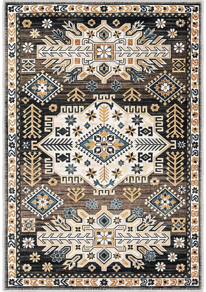 Şönil Halı, Makinada Yıkanabilir, Kaymaz Dokuma Taban, Modern & Dekoratif Tasarım FR989