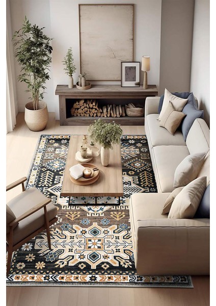 Şönil Halı, Makinada Yıkanabilir, Kaymaz Dokuma Taban, Modern & Dekoratif Tasarım FR989