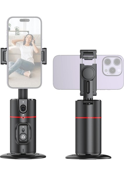 Auto Face Tracking Tripod, Akıllı Cep Telefonu Tutucu, Hareket Izleme, 360° Döndürülebilir, Telefon Klipsli Akıllı Izleme Telefon Tutucu, Vlog, Canlı Yayın, Video Kaydı Için 1/4 Inç Vida