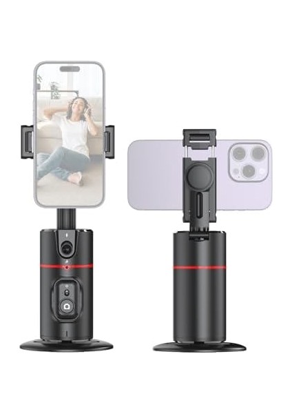 Auto Face Tracking Tripod, Akıllı Cep Telefonu Tutucu, Hareket Izleme, 360° Döndürülebilir, Telefon Klipsli Akıllı Izleme Telefon Tutucu, Vlog, Canlı Yayın, Video Kaydı Için 1/4 Inç Vida