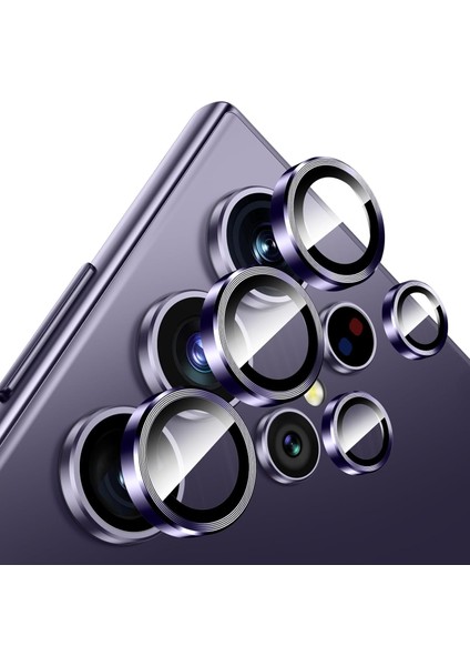 Galaxy S24 Ultra Lens Koruyucu Kamera Koruyucu Safir Hd+ Görüntü Zoom Bozmaz Ince S24 Lens (Mor)
