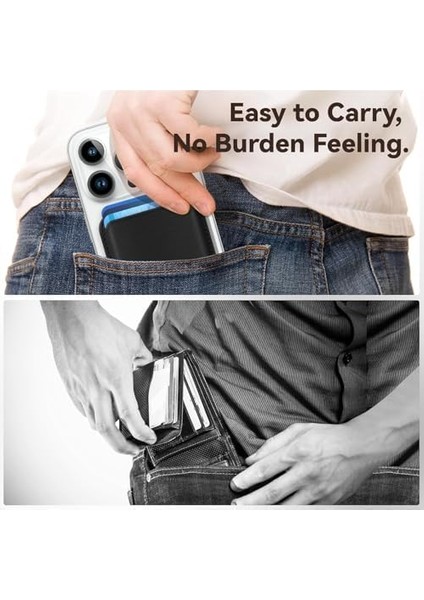 Mag-Safe Cüzdan - Apple iPhone 12/13/14/15/16 Serileri Için Manyetik Kartlık, Güçlü Mıknatıs, Rfıd Koruma, Premium Deri, 3 Kart Kapasiteli, Şık & Hafif Tasarım, Siyah