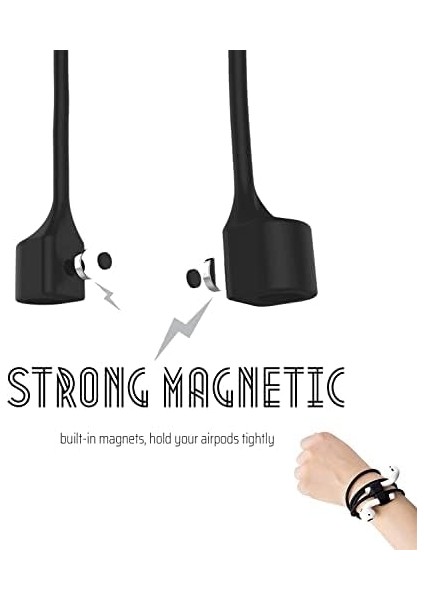 Boyun Askı Ipi Tutucu Silikon Ip Basic Siyah Apple Airpods 1 2 Airpods 3 Airpods Pro ile Uyumlu Ürün