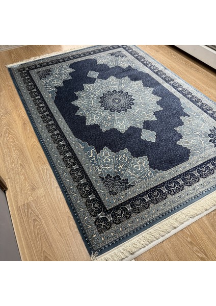Hereke 1160 C Lacivert Özel Dokuma Ipekli Halı