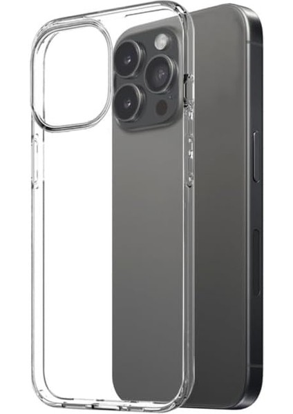 - iPhone 16 Pro (6.3) Için Kılıf Şeffaf Esnek Kamera Çıkıntılı Ince Kapak, Aksiyon Buton Alanı Açık