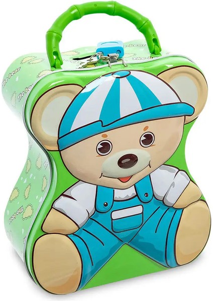 Metal Kabartmalı Kilitli Kumbara