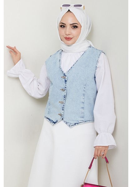 Asyel Kot Yelek 1430 - Buz Mavi