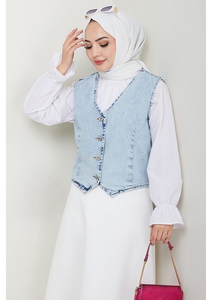 Asyel Kot Yelek 1430 - Buz Mavi