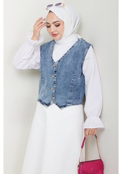 Asyel Kot Yelek 1430 - Buz Mavi
