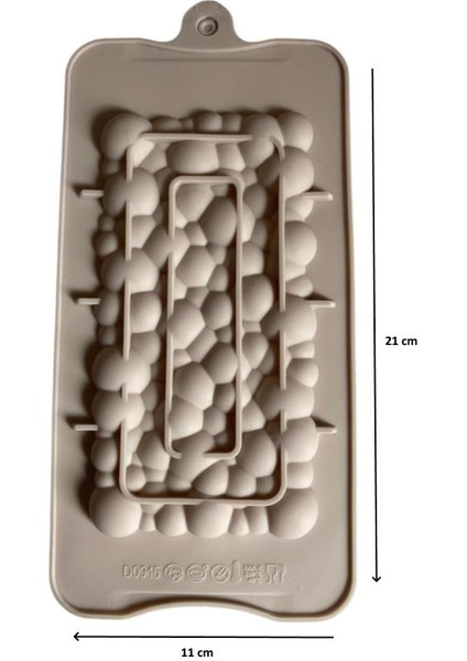Silikon Çikolata Kalıbı Kabarcıklı 21*11 cm