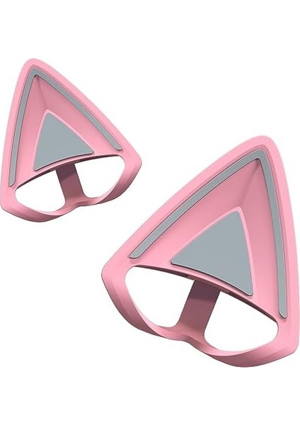 Kitty Ears V2 - Universal Fit Clip-On Kitty Ears Kulaklıklar Için (Clip-On Kitty Ears, Çok Yönlü, Ayarlanabilir Bantlar, 26 G Hafif Birinci Sınıf Silikon) Pembe