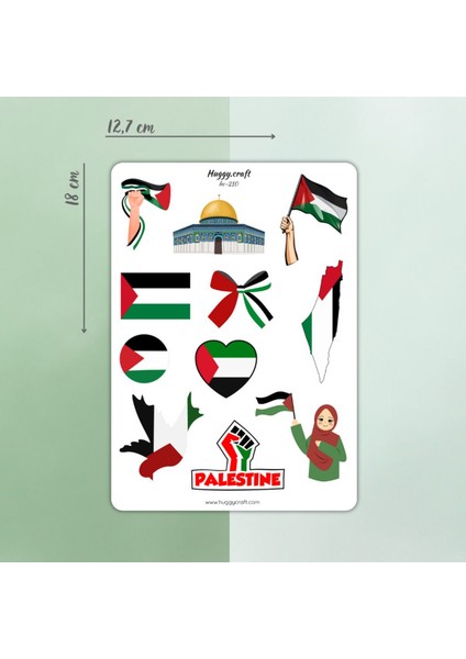 Free Palestine - Özgür Filistin Temalı Sticker Seti - A5