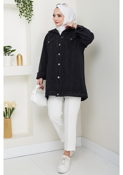 Saren Oversize Kot Ceket 1457 - Antrasit