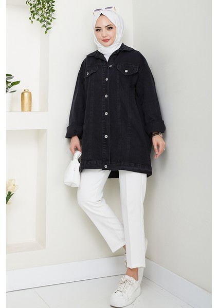 Saren Oversize Kot Ceket 1457 - Antrasit