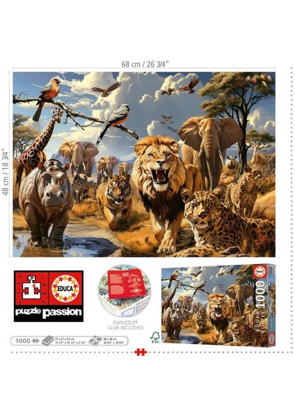 1000 Parça Puzzle Vahşi Hayvanlar Puzzle - 19920 - Wild Animals modelleri