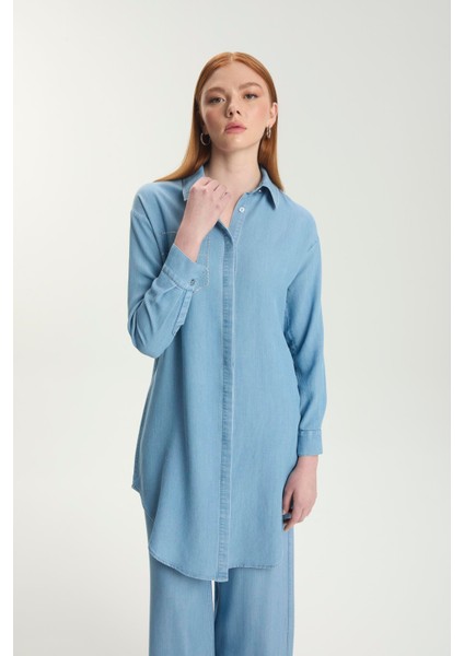 Taş Işleme Detaylı Denim Tunik