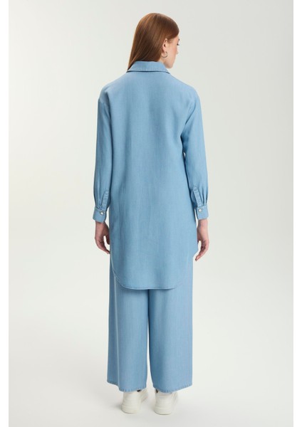 Taş Işleme Detaylı Denim Tunik