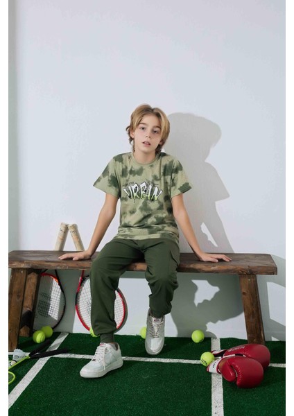 Erkek Çocuk Yeşil Batik Desenli Pijama Takımı fiyatları