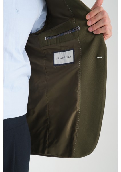 Bortolo Erkek Lacivert Örme Esneyen Likralı Mono Yaka Slim Fit Blazer Ceket fırsatları