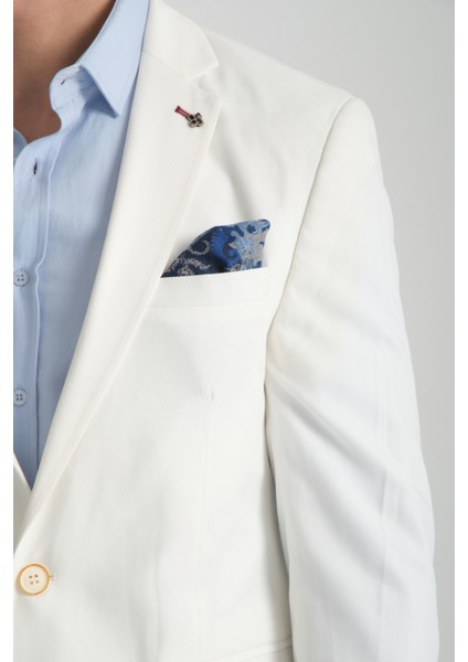 Silva-Belarus Erkek Beyaz Poliviskon Kumaş Spor Slim Fit Blazer Ceket fiyatları
