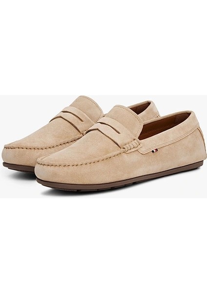 Erkek Bej Deri Loafer