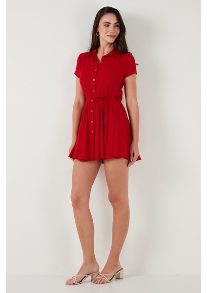 Bağlama Detaylı Mini Gömlek Elbise Bayan Elbise 5869006 modelleri