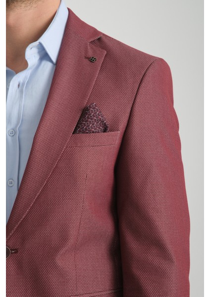 Agabio Erkek Lacivert Kendinden Desenli Slim Fit Mono Yaka Spor Blazer Ceket fiyatları
