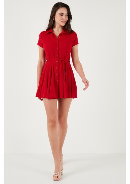 Bağlama Detaylı Mini Gömlek Elbise Bayan Elbise 5869006 indirimleri