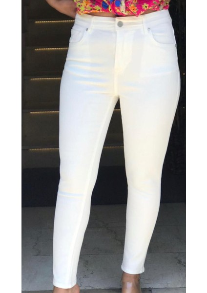 Yüksek Bel Denim Pantolon