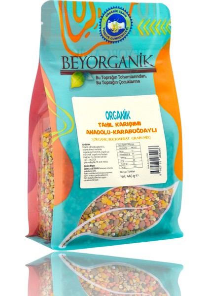 Organik Karabuğdaylı Tahıl Karışımı 440GR (Pestisit ve Aflatoksin Analizli)